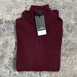 NWT Rodd & Gunn Maroon Zip-Up Sweater